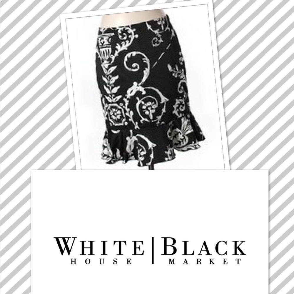 SOLD!🖤WHITE HOUSE BLACK MARKET🖤Floral Tube Skirt
