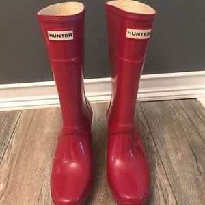 HUNTER Kellan Wedge Rain Boots sz 8
