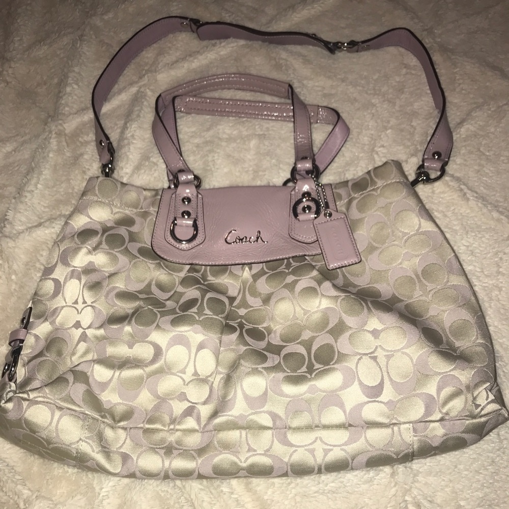Coach Lavender and Champagne Handbag
