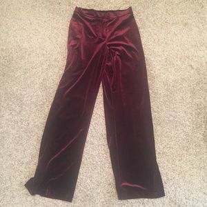BURGUNDY VELVET PANTS