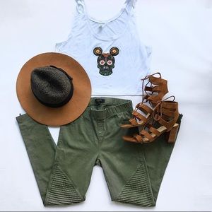 BEULAH GREEN MOTO PANTS