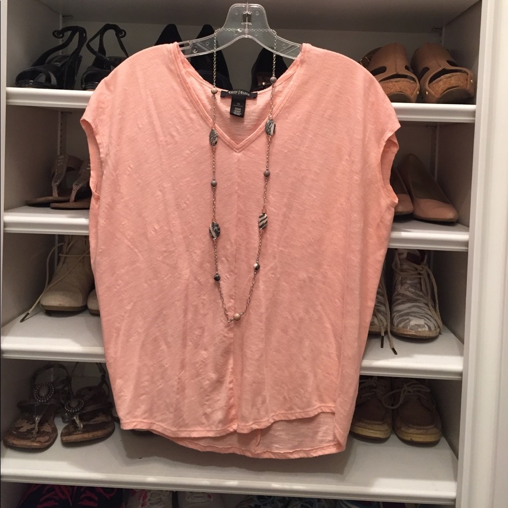 White House Black Market coral jet setter top