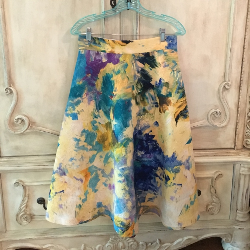 Beautiful h&m watercolor A-line skirt
