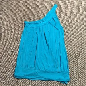 Blue One Shoulder Top