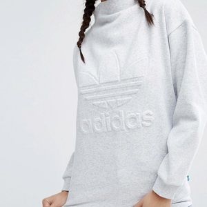 Adidas Gray High Neck Trefoil Sweatshirt