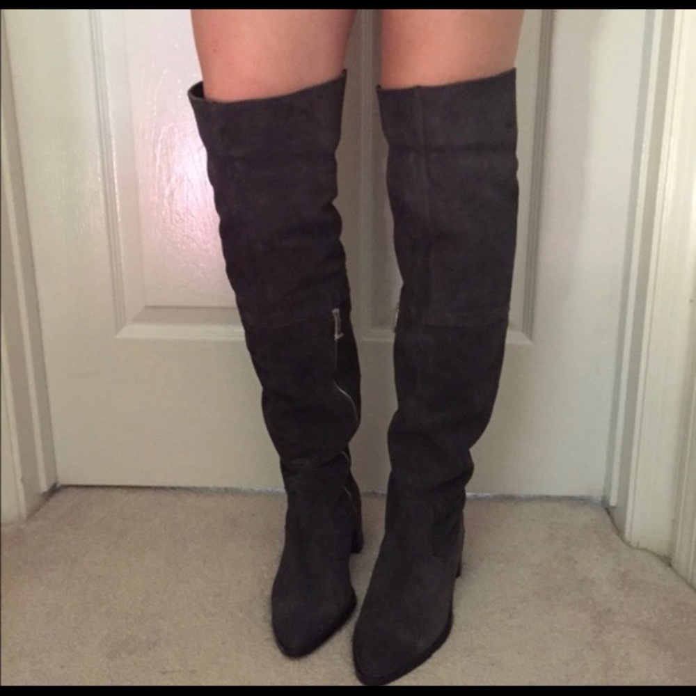 Urban Outfitters Thigh High Gray Boots