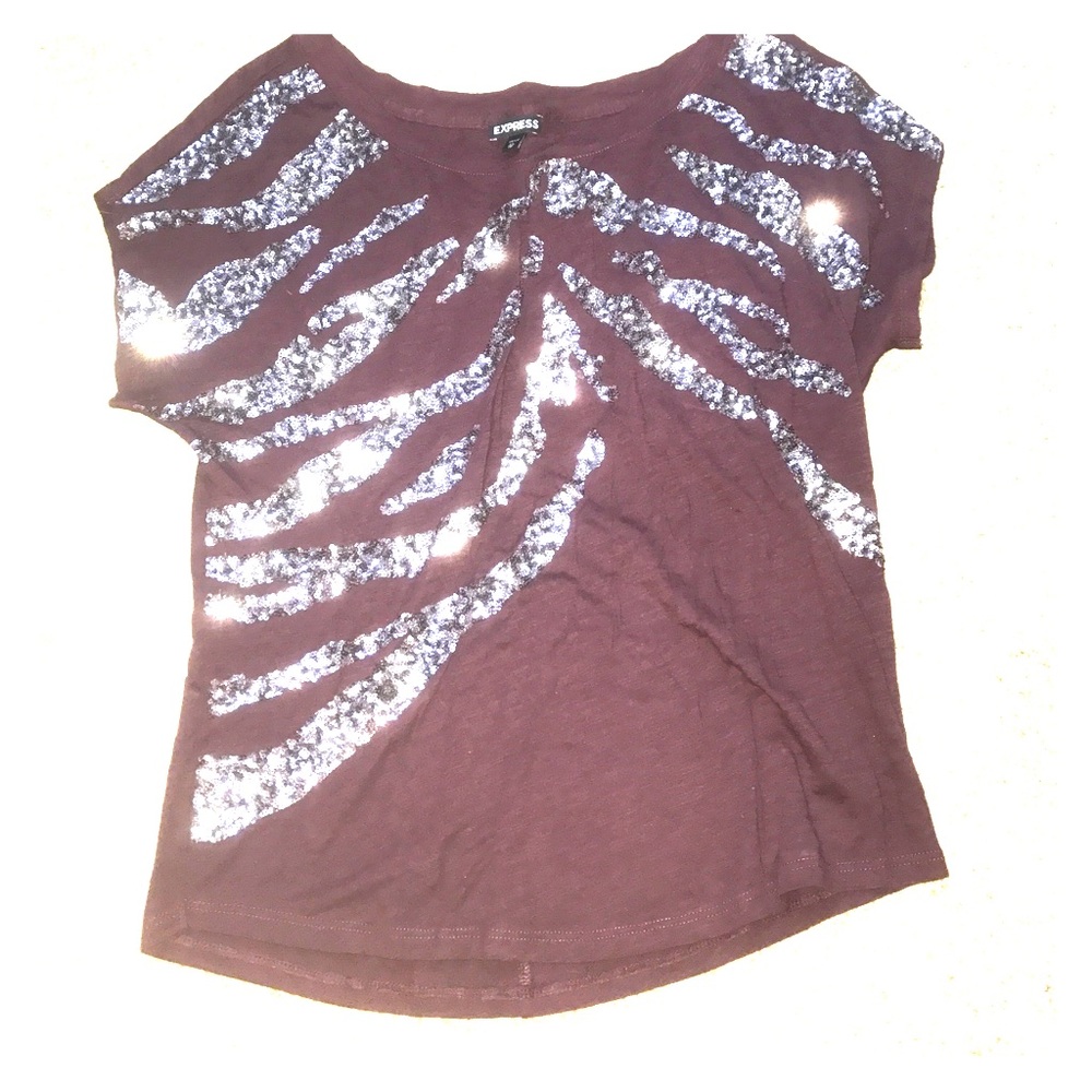 Sequins and maroon top from Express!