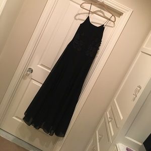 H&M fancy long dress with appliqué leaves