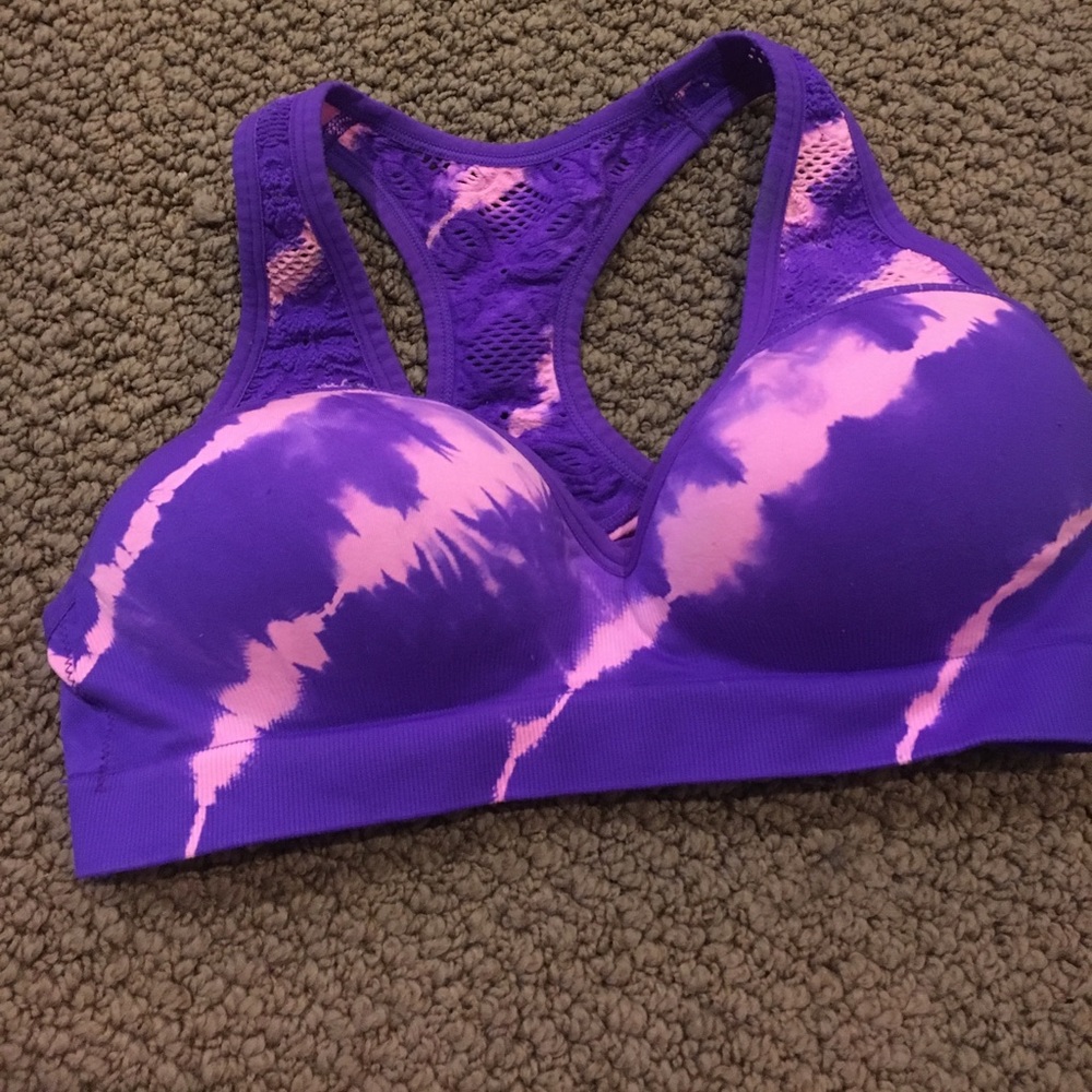Pink and purple sports bra