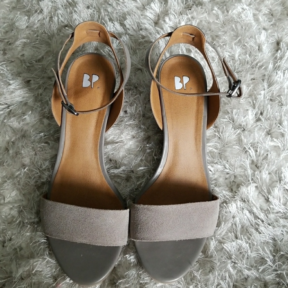 BP Gray wedge sandals