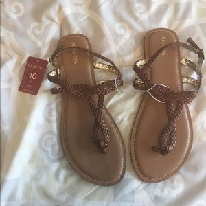 Merona Cognac Braided Sandal Flats