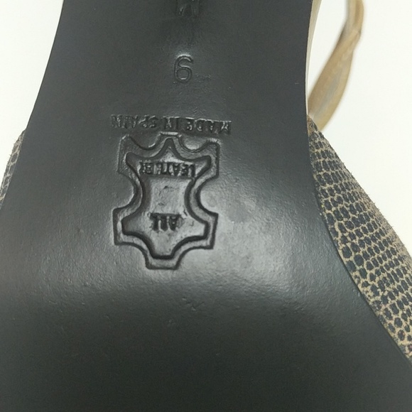 Melian Brown Snake Print Italian Metallic Pumps - Picture 6 of 8