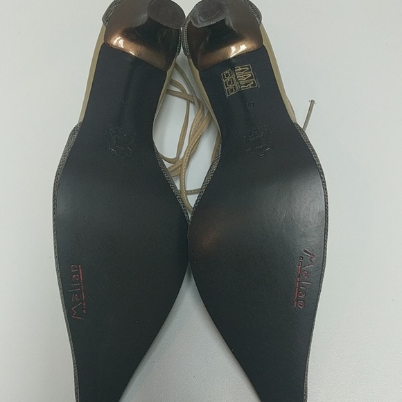 Melian Brown Snake Print Italian Metallic Pumps - Picture 7 of 8