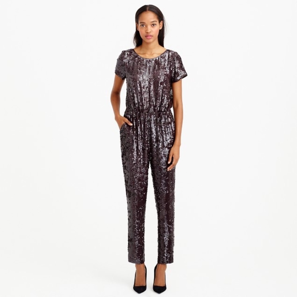 Plum Sequin J. Crew Jumpsuit