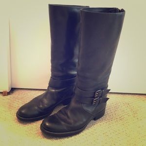 J. Crew Black Flat Boots with Extended Calf, 8