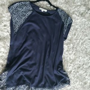 LOFT mixed media light sweater -Large