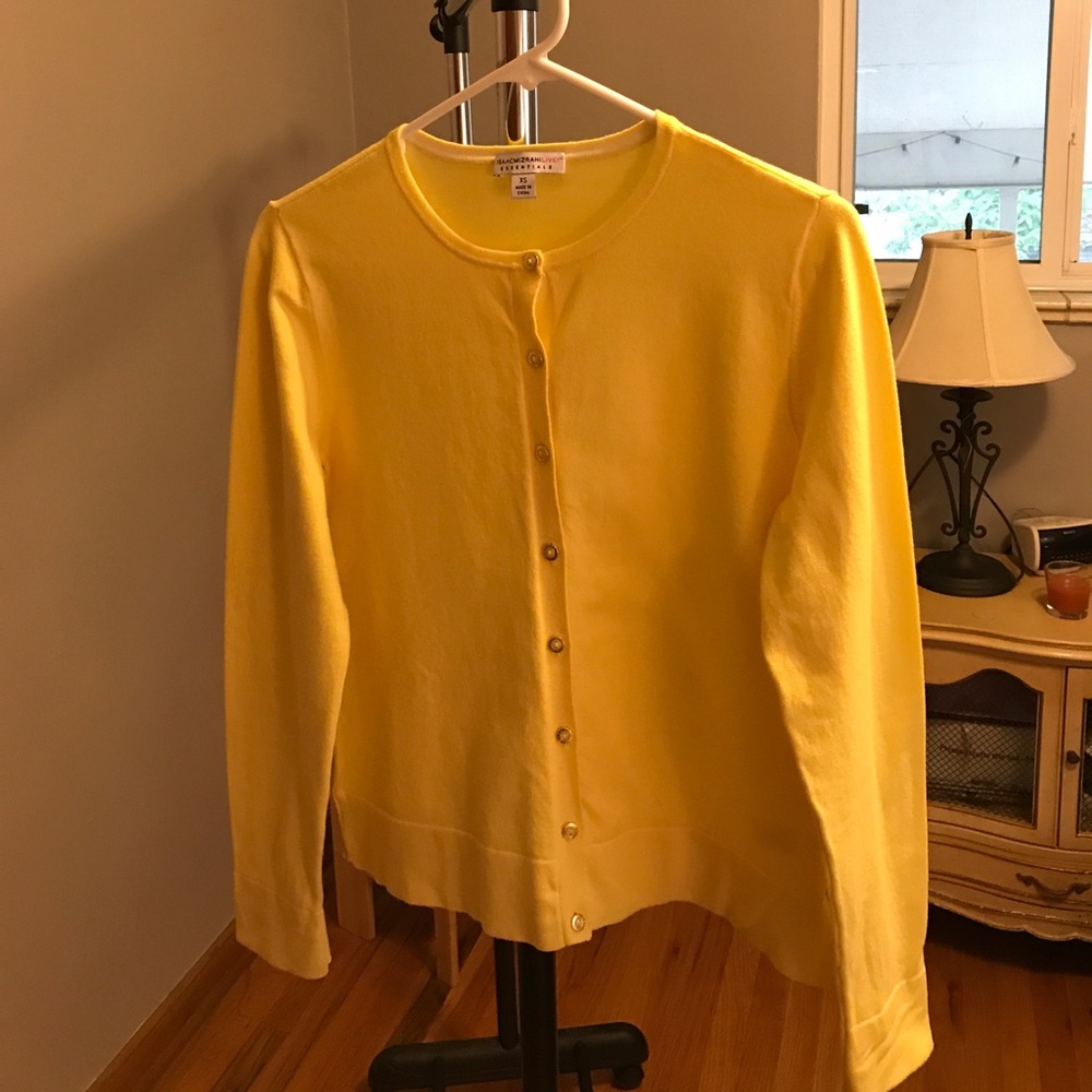 Bright yellow Isaac Mizrahi cardigan