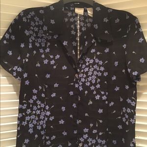 Black/purple flowers Emma James top new w/o tags