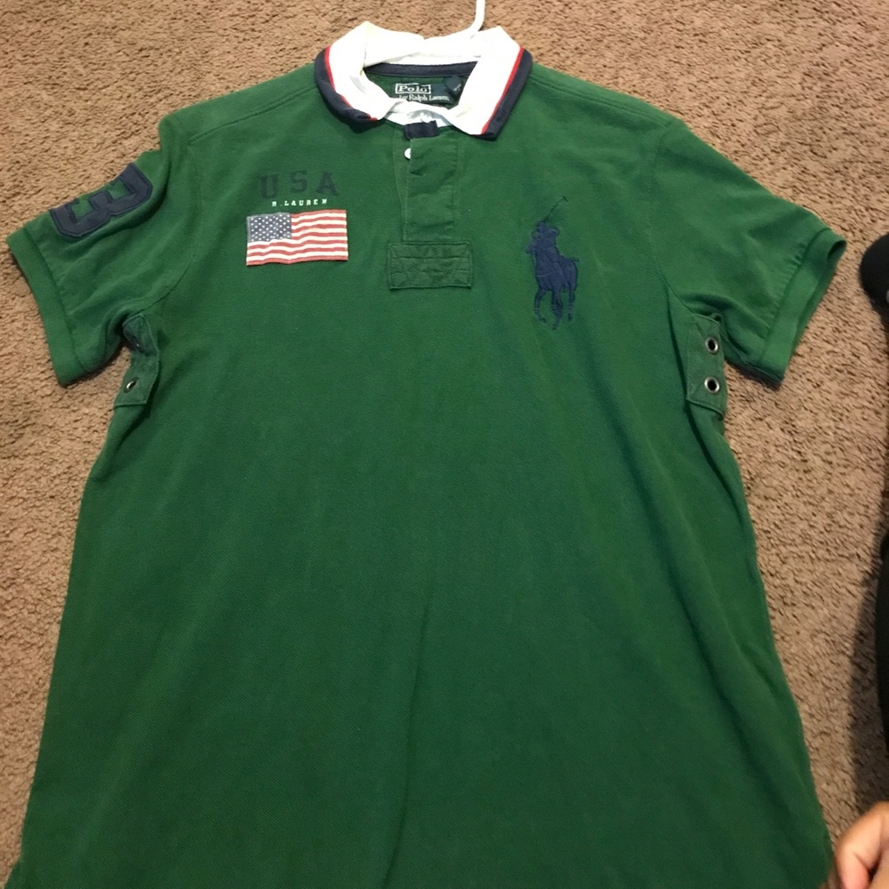 Green and blue polo