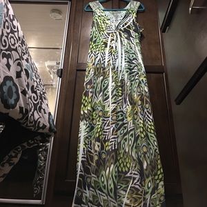 ⚡️ $5 FLASH $5 ⚡️Peacock Themed Maxi Dress 👗👗