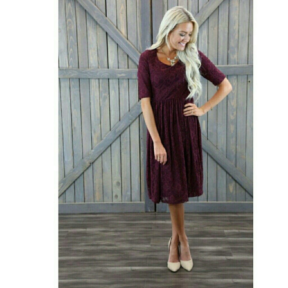*Practically new* Mikarose burgundy lace dress