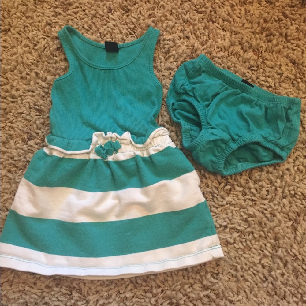 Baby Gap Teal and White Stripe Dress!
