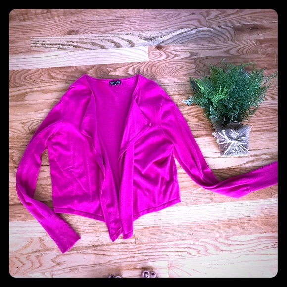 Express cropped open cardigan pink size medium - Picture 1 of 2