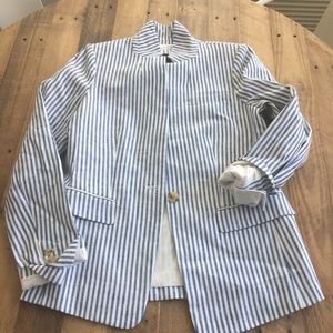 JCrew Regent Blazer in stripe linen