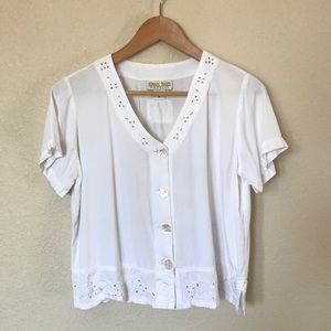 Vintage White Crop Top