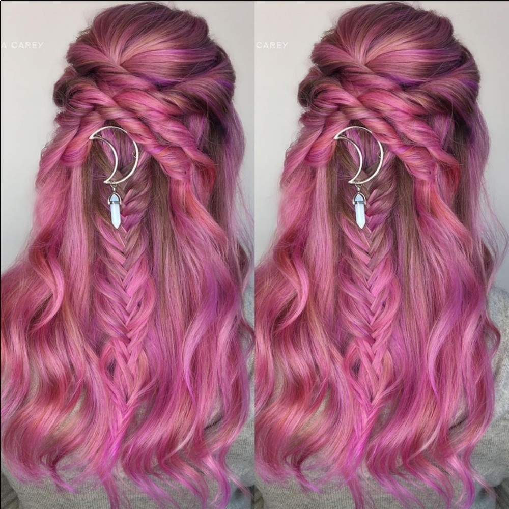 Boho moon mood healing crystal hair pin clip - Picture 5 of 8