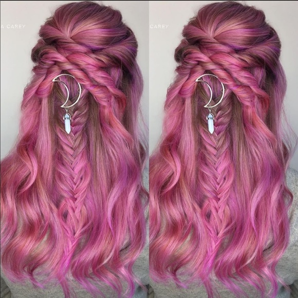 Boho moon mood healing crystal hair pin clip - Picture 5 of 8