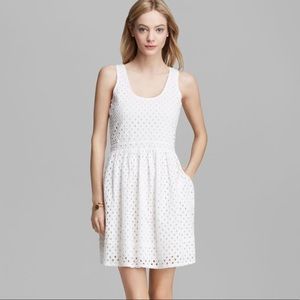 Joie Natrina Diamond Eyelet Dress in White