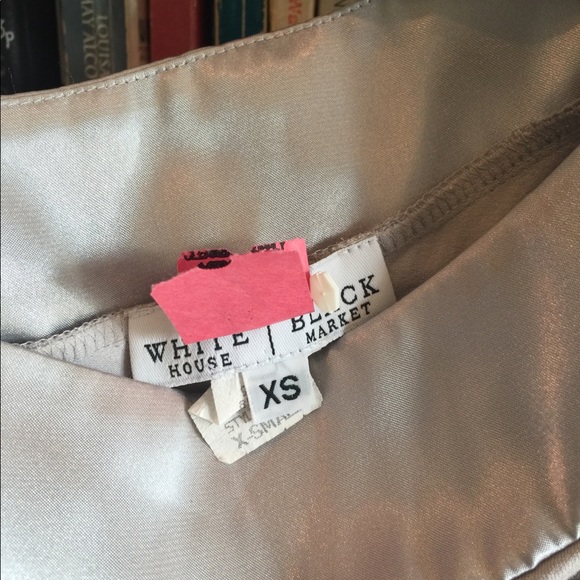 WHBM one shoulder silver top w/bow detail Size XS - Picture 3 of 3