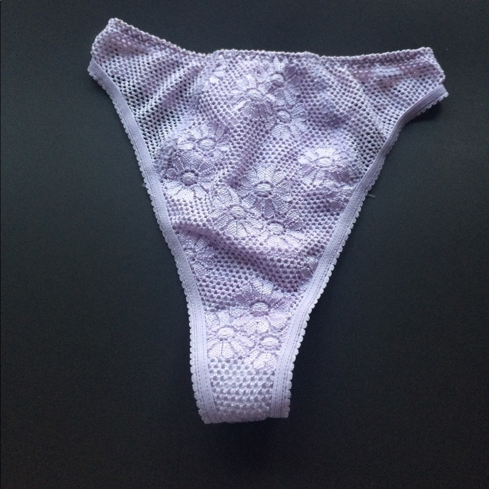 Lace violet mesh floral retro panties