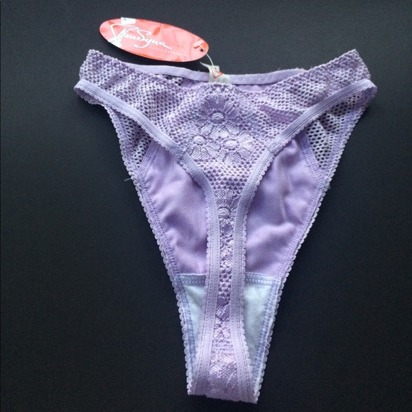 Lace violet mesh floral retro panties - Picture 2 of 3