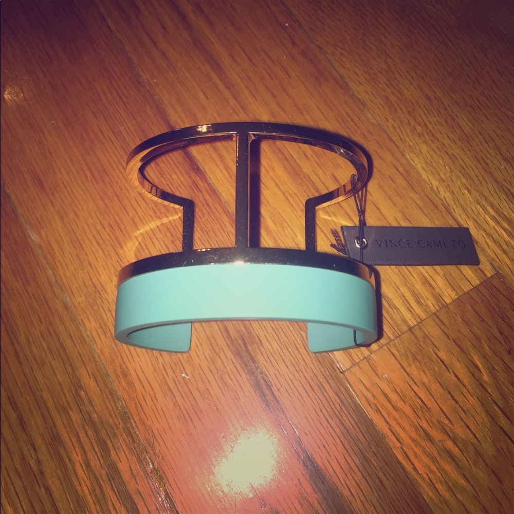 Vince Camuto gold and turquoise wrist cuff