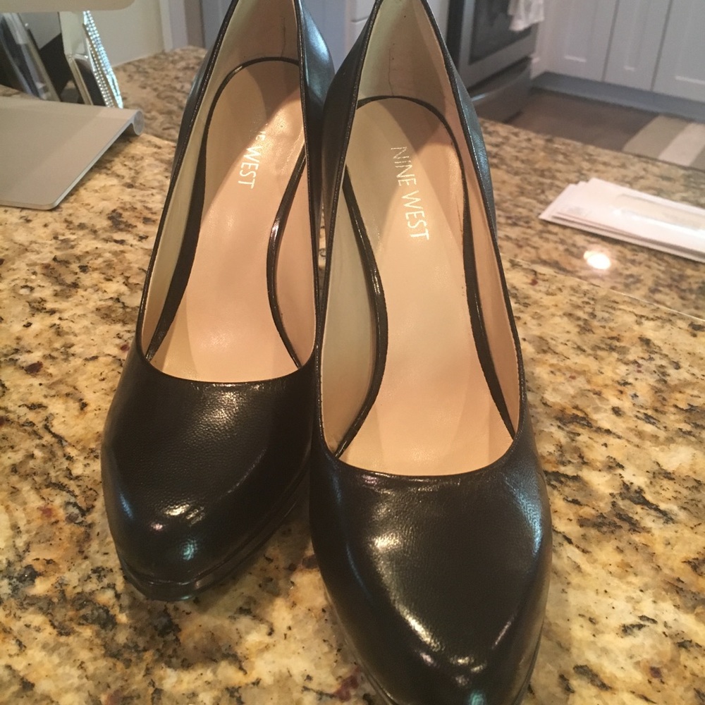 Classic black leather heels