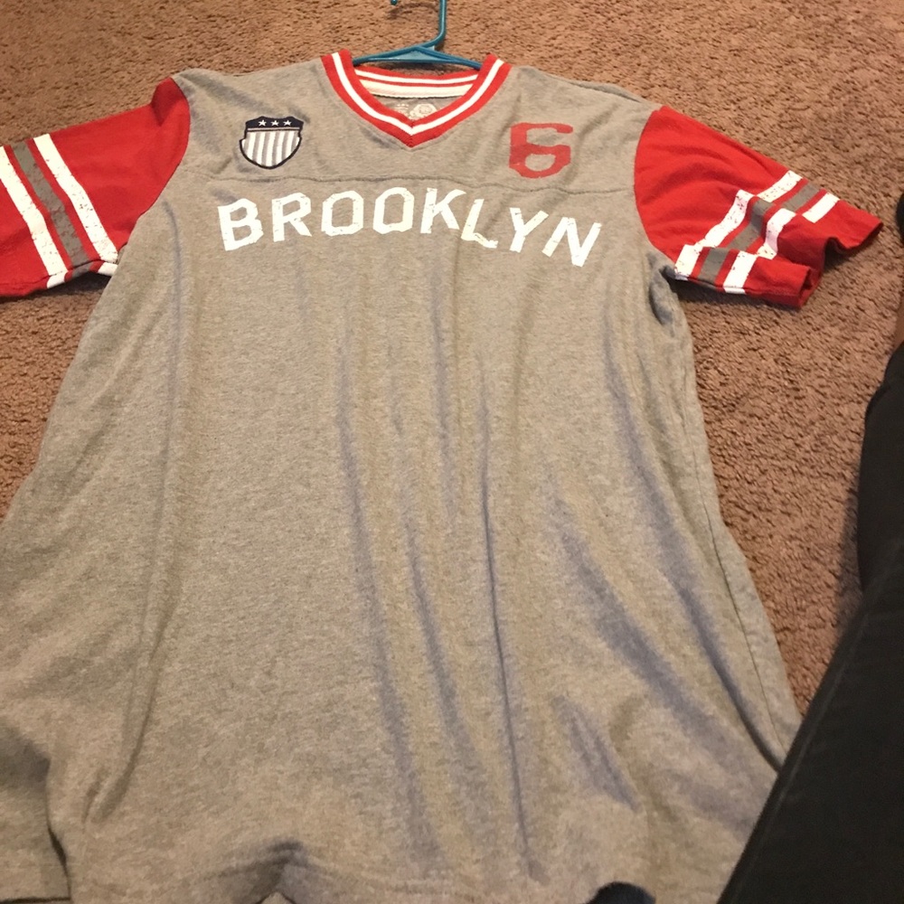 Grey, white and red American rag shirt