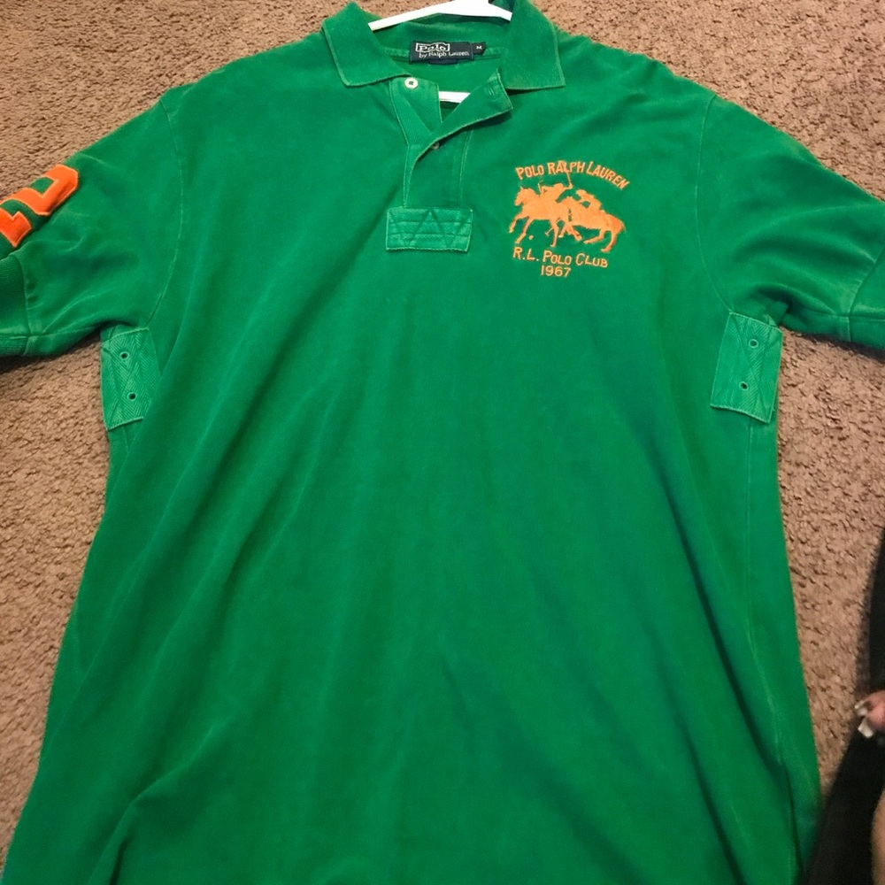 Green and orange polo
