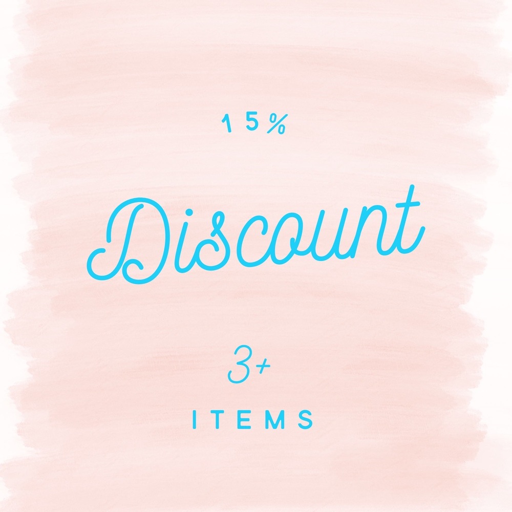 15% discount on 3+ items