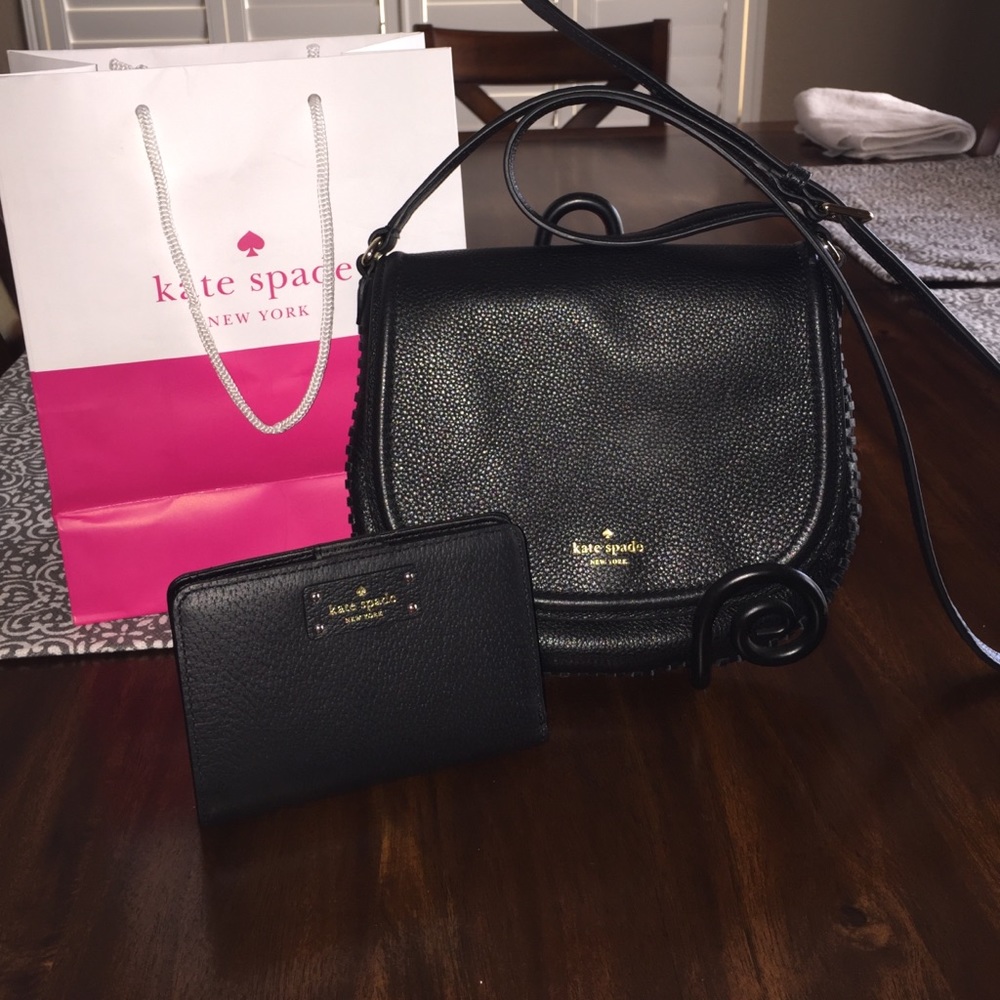 ❌SOLD❌Black Kate Spade Crossbody bag & NWT wallet!