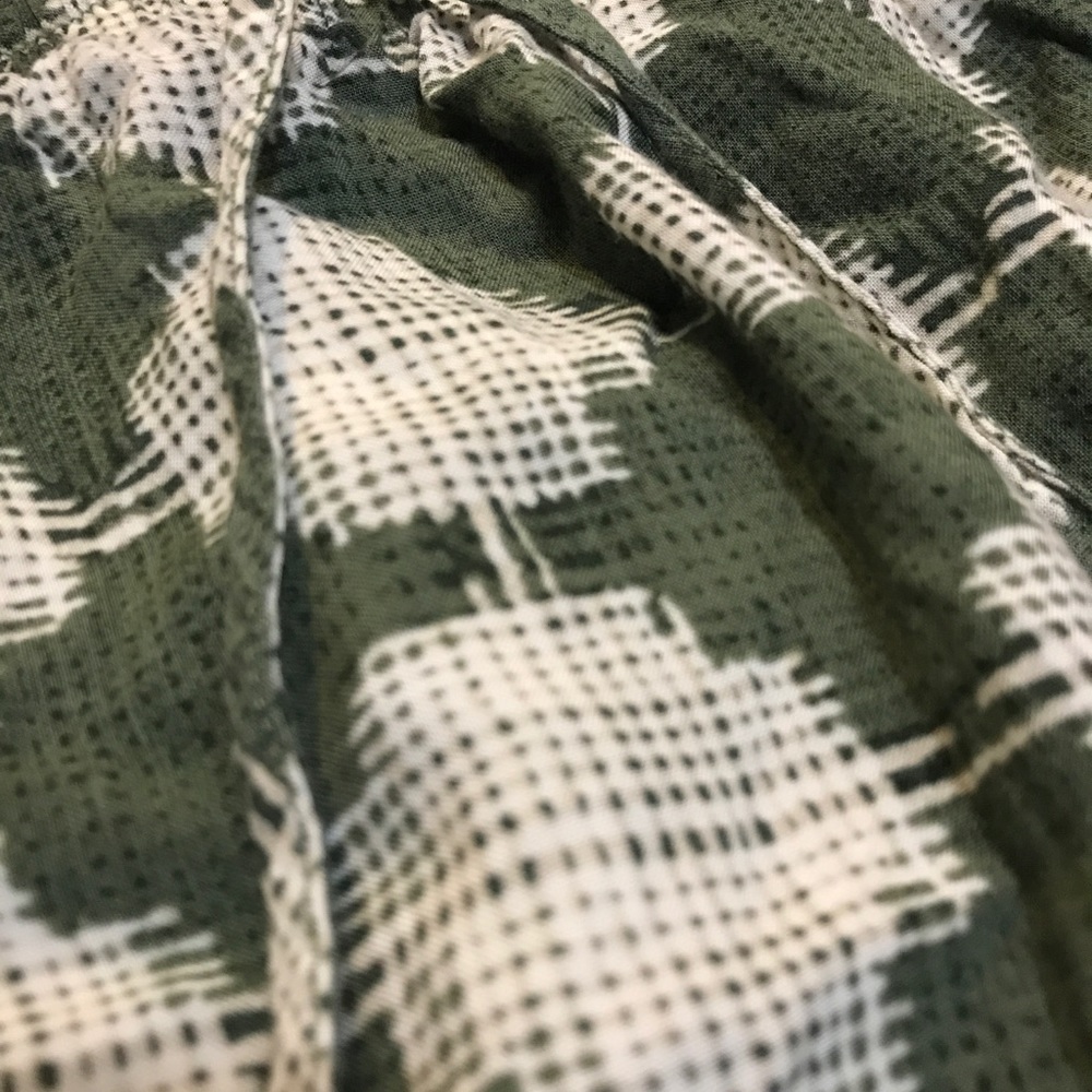 Merona Green/White Pattern Skirt