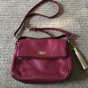 Kate Spade Fushia/Burgandy Leather Crossbody