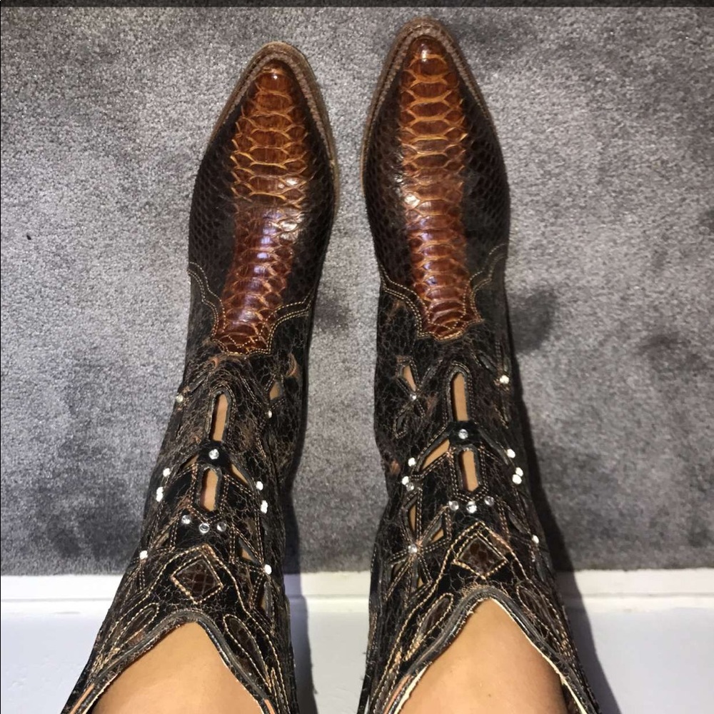 Corral cross cowboy boots genuine python