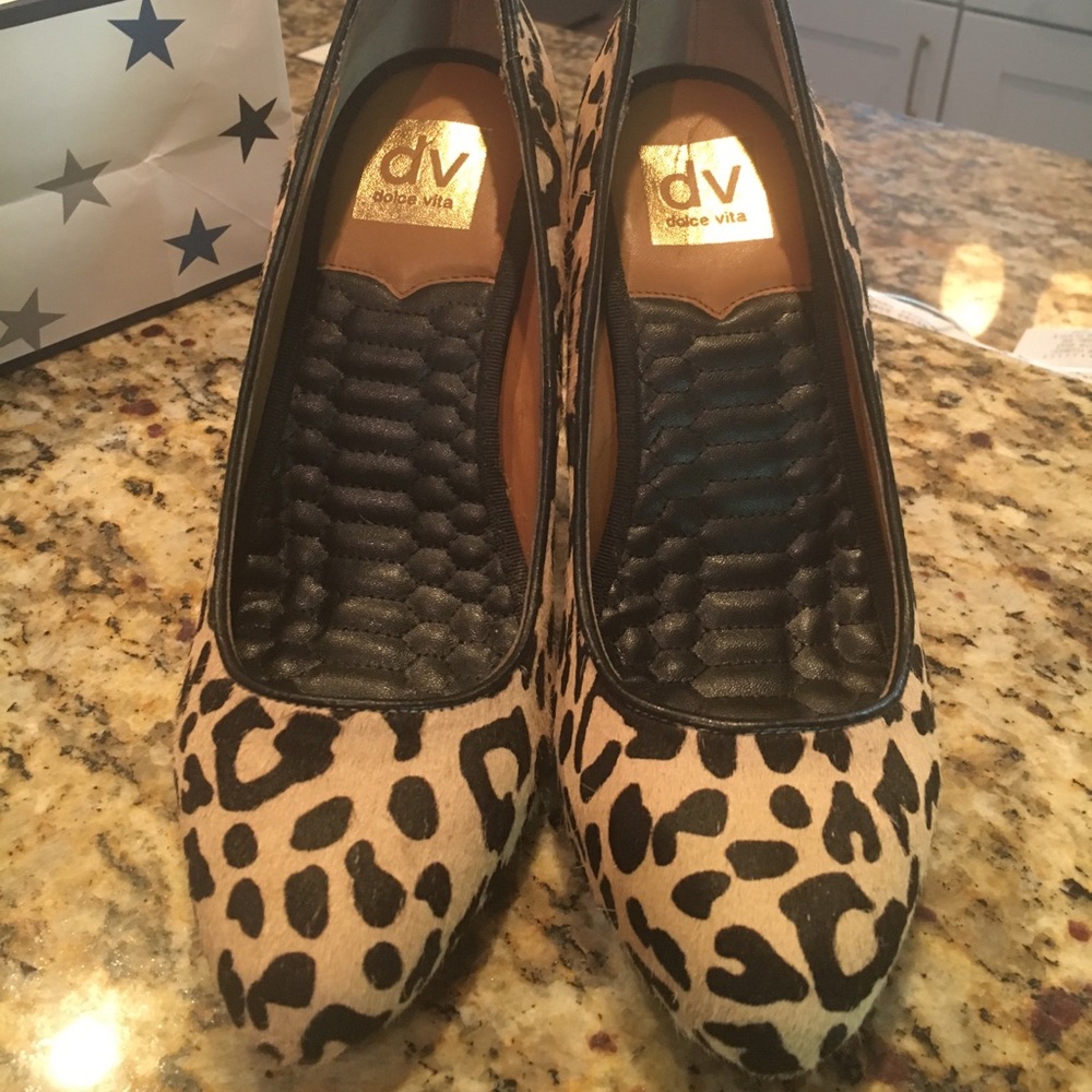 Dolce Vita leopard print heels.