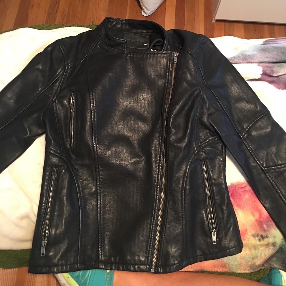 Black Vegan Leather Jacket- Never worn