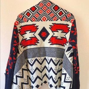 Tribal print wool cardigan. Excellent condition