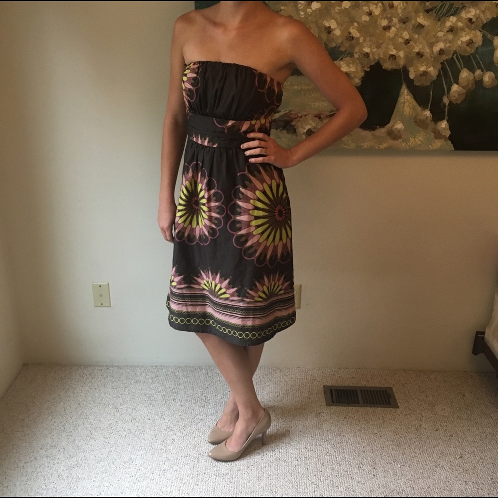 Romy Strapless Flower Dress