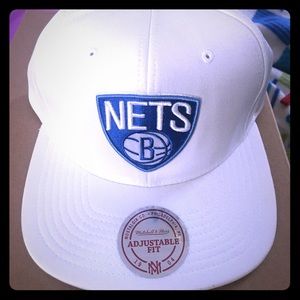 White & Blue Brooklyn Nets Hat Adjustable Fit
