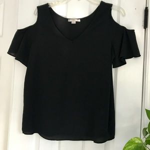 Black Cold Shoulder Blouse